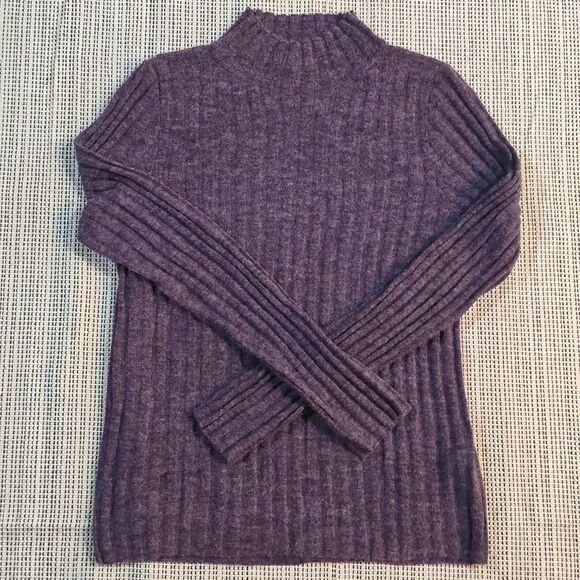 Madewell Alpaca Blend Mock Neck Sweater Heather Violet, Women's size L - Picture 2 of 8